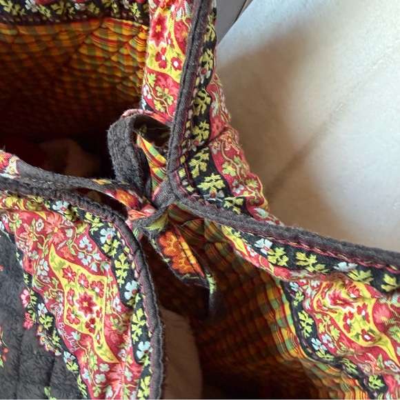 VERA BRADLEY Vintage ‘Chocolat’ Large Shoulder Bag Tote - Picture 8 of 10